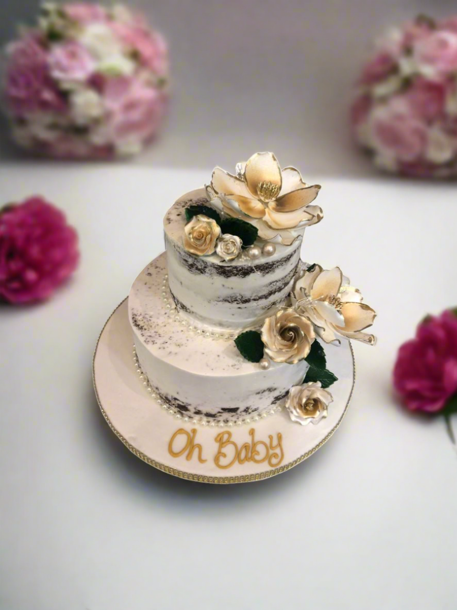 Oh Baby Naked Flower Cake