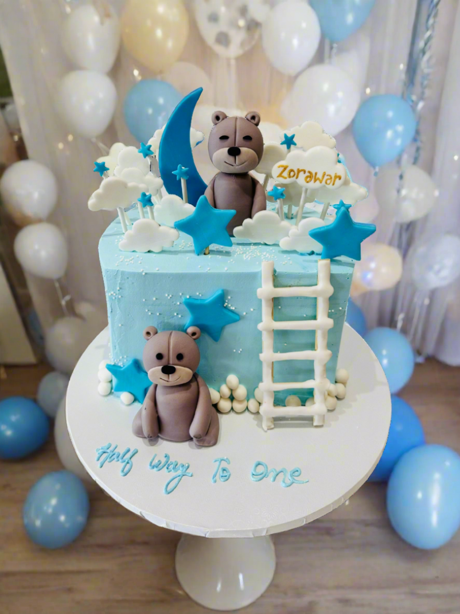 Zorawar Teddy Half Birthday Cake