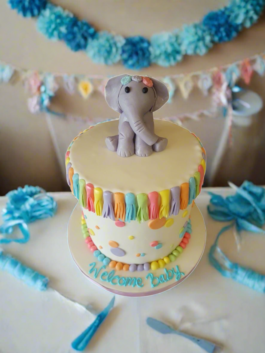 Elephant Baby Shower Cake