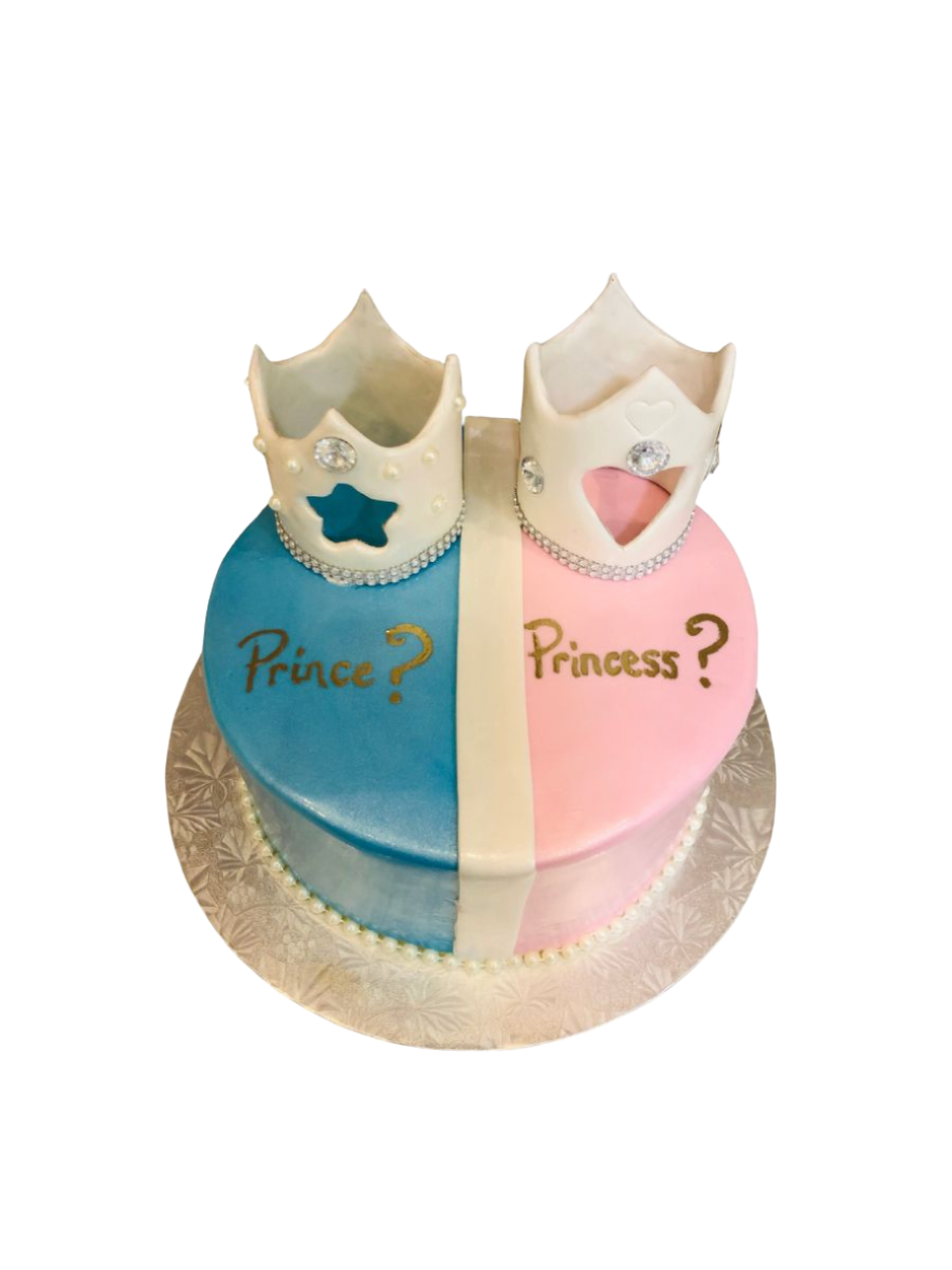Pink & Blue Crown Baby Shower Cake