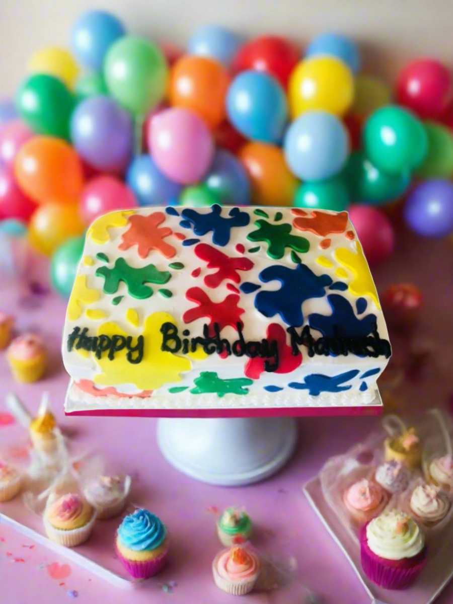 Paint Splash Birthday Cake