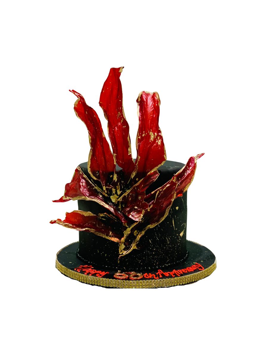 Black & Red Anniversary Cake