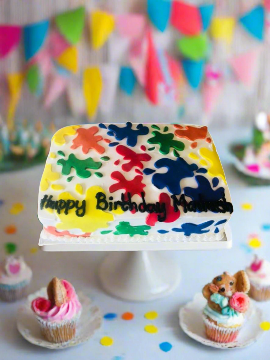 Paint Splash Birthday Cake