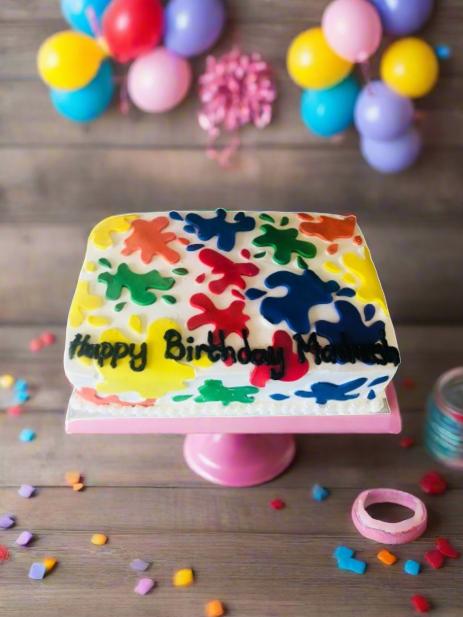 Paint Splash Birthday Cake