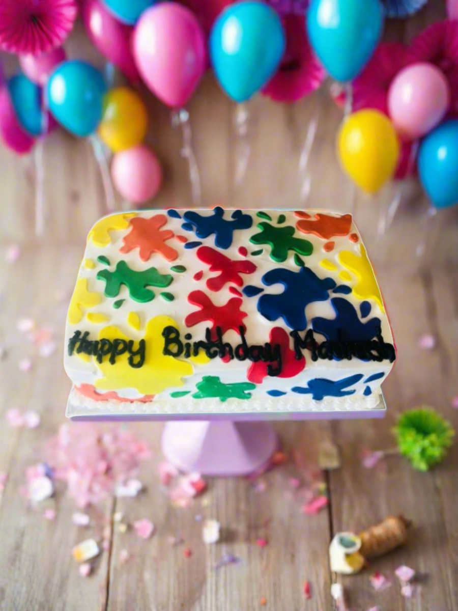 Paint Splash Birthday Cake