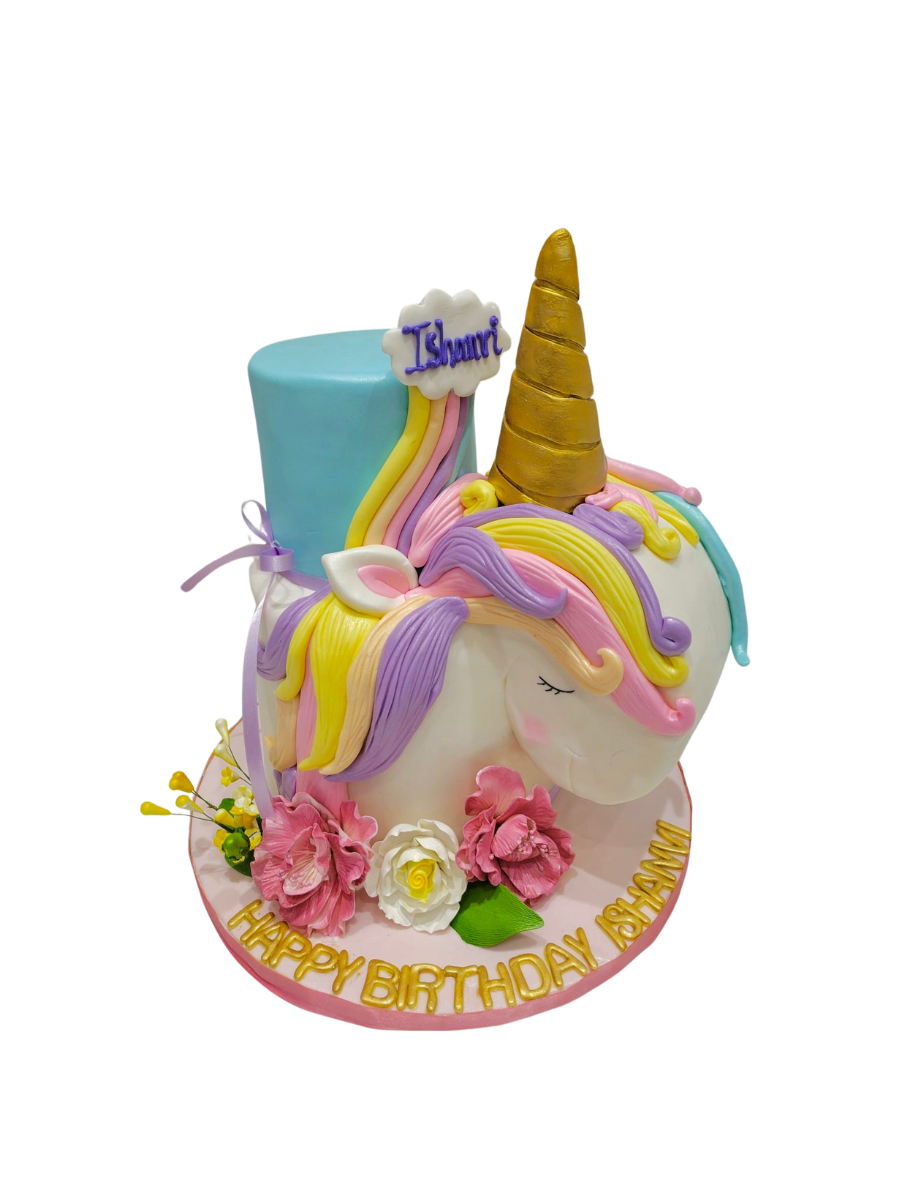 Ishanvi Unicorn Theme Tiered Cake