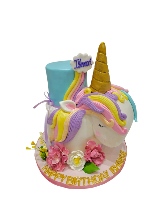 Ishanvi Unicorn Theme Tiered Cake