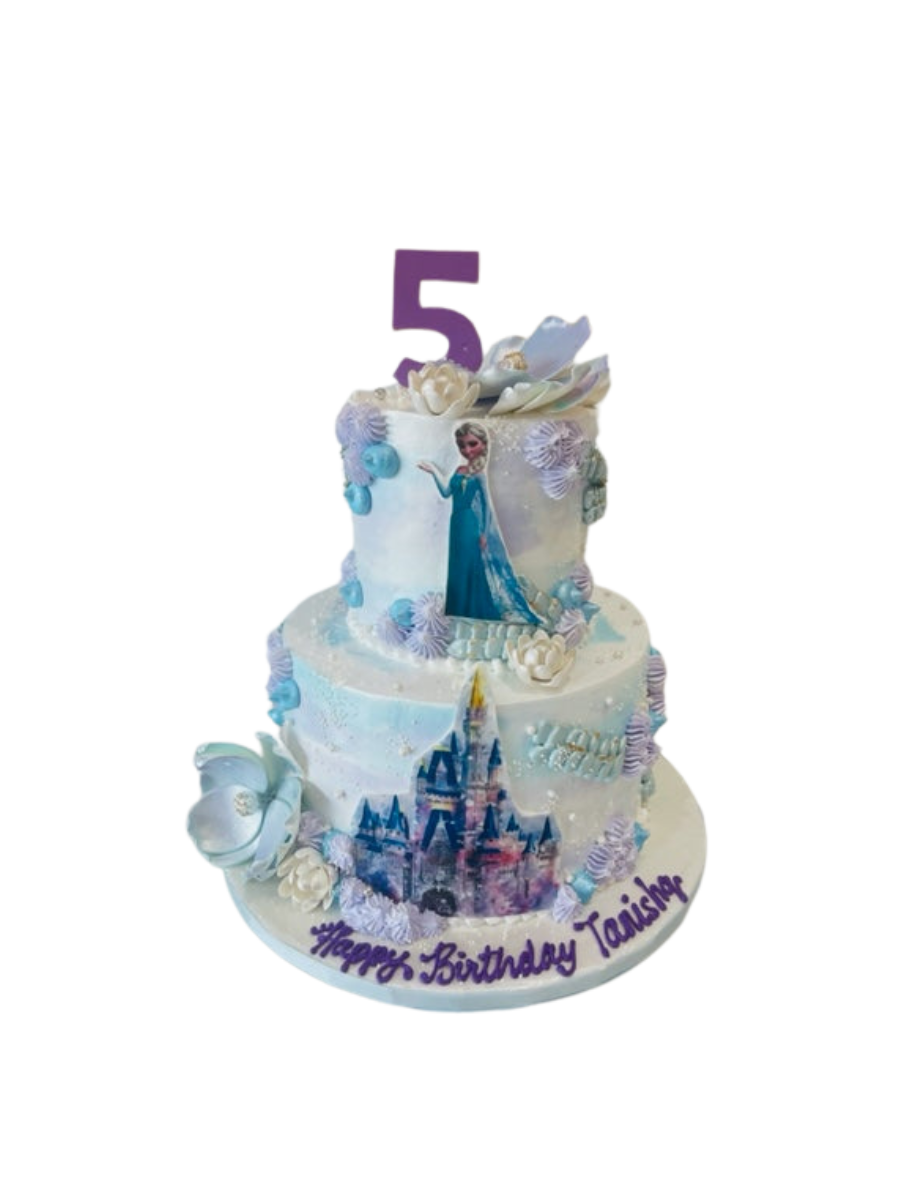 Frozen Castle Cream Tiered Cake