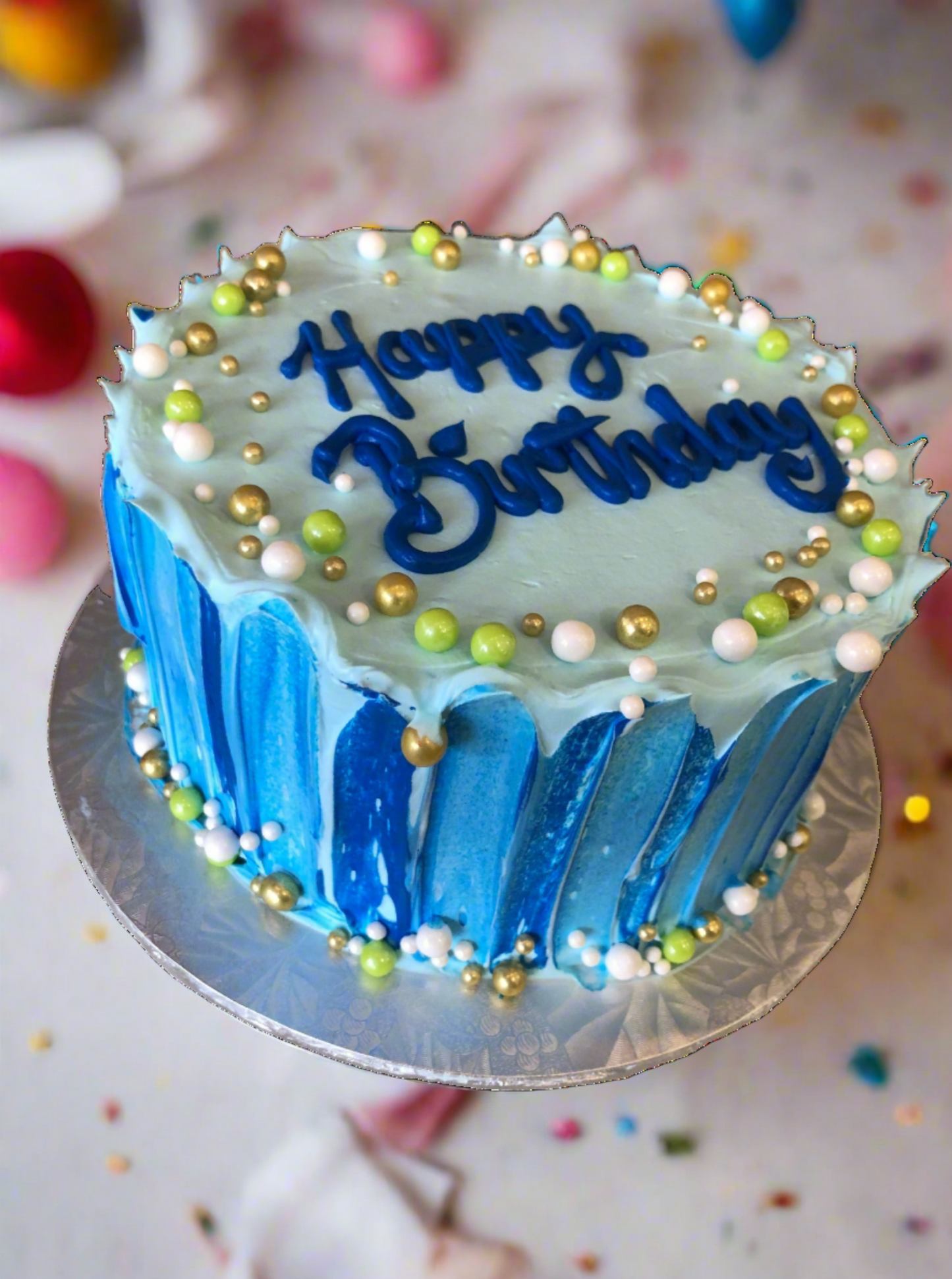 Aqua Beaded Cake