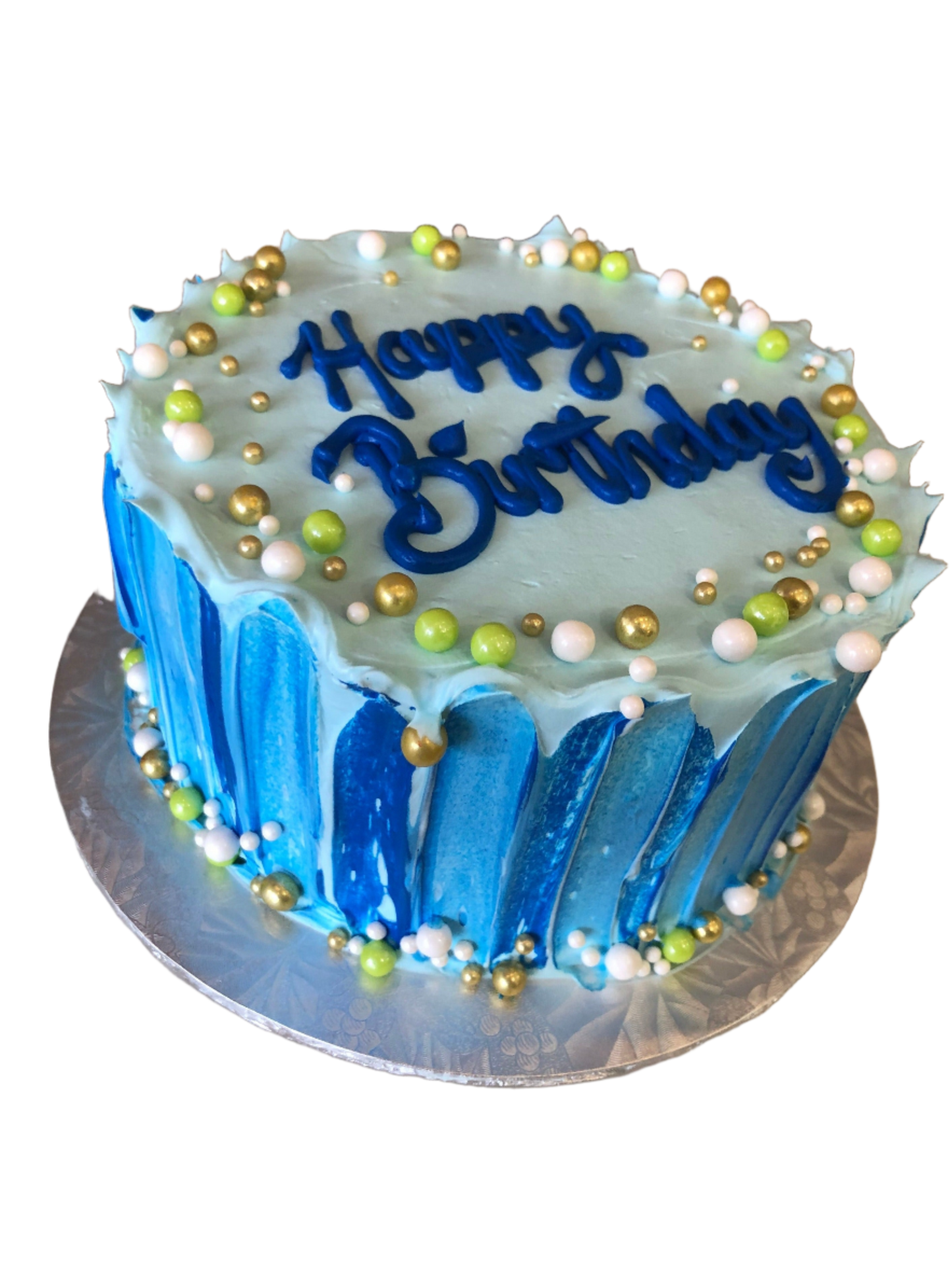 Aqua Beaded Cake