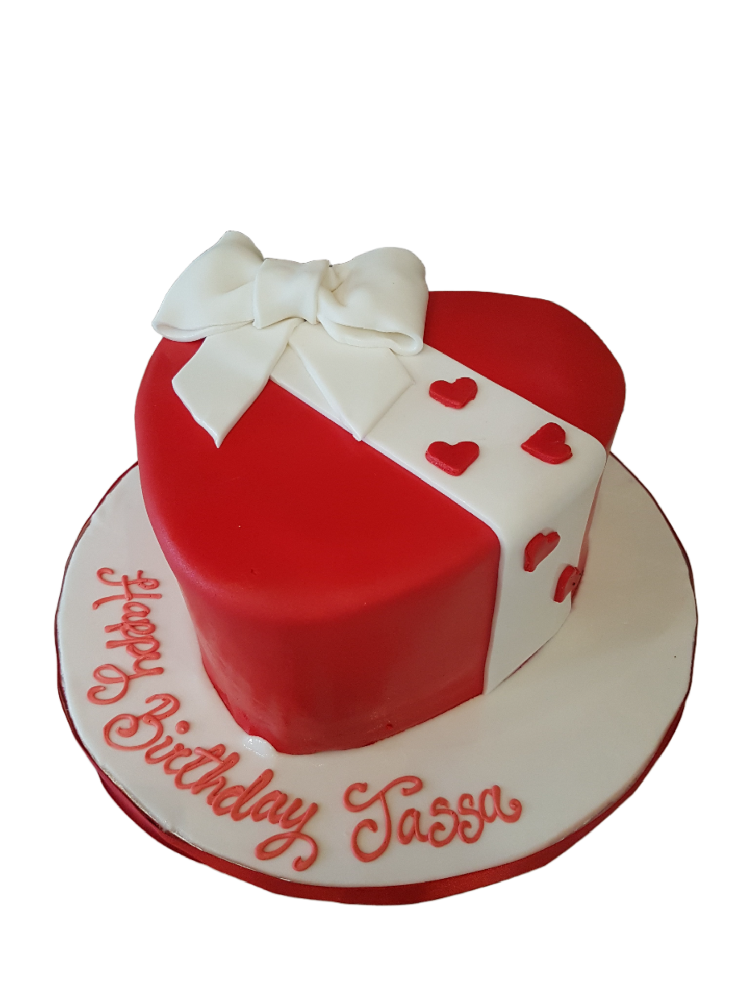 Red Valentine Fondant Heart Cake