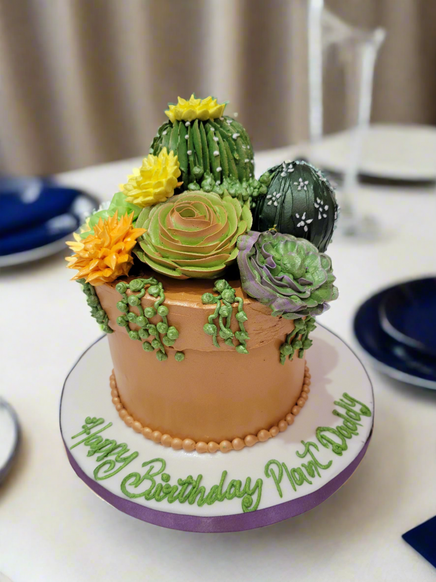 Plant Theme Cream Cake