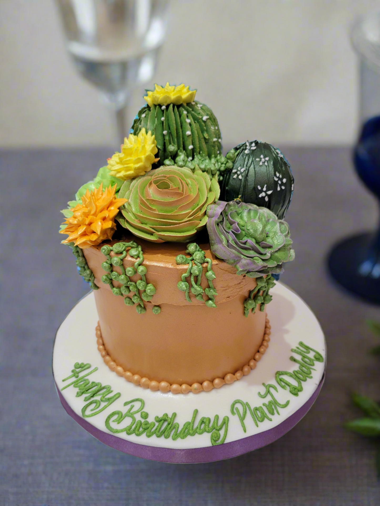 Plant Theme Cream Cake