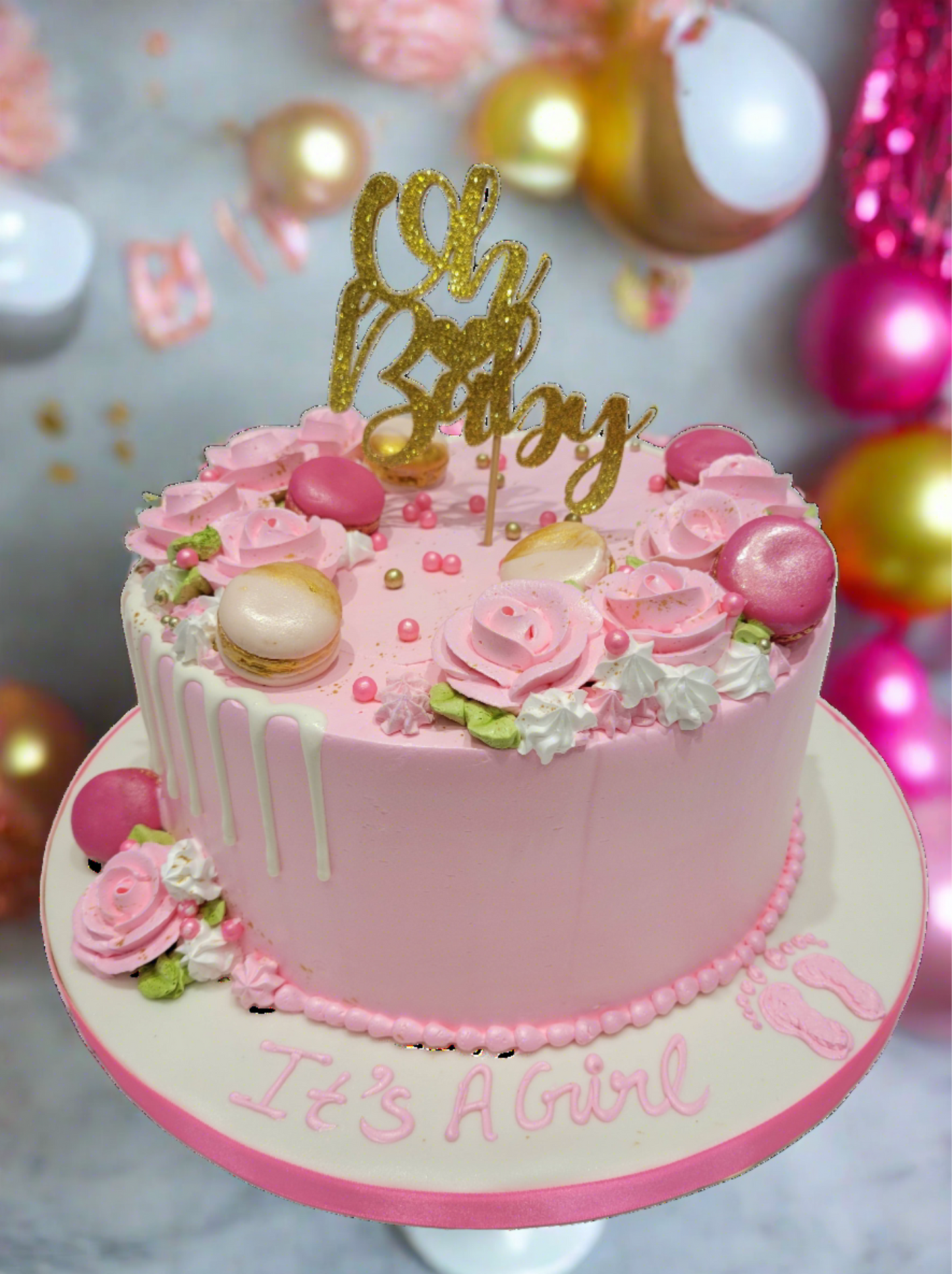 Baby Girl Cream Cake
