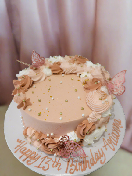 Arianna Rose Gold Butterfly Cake