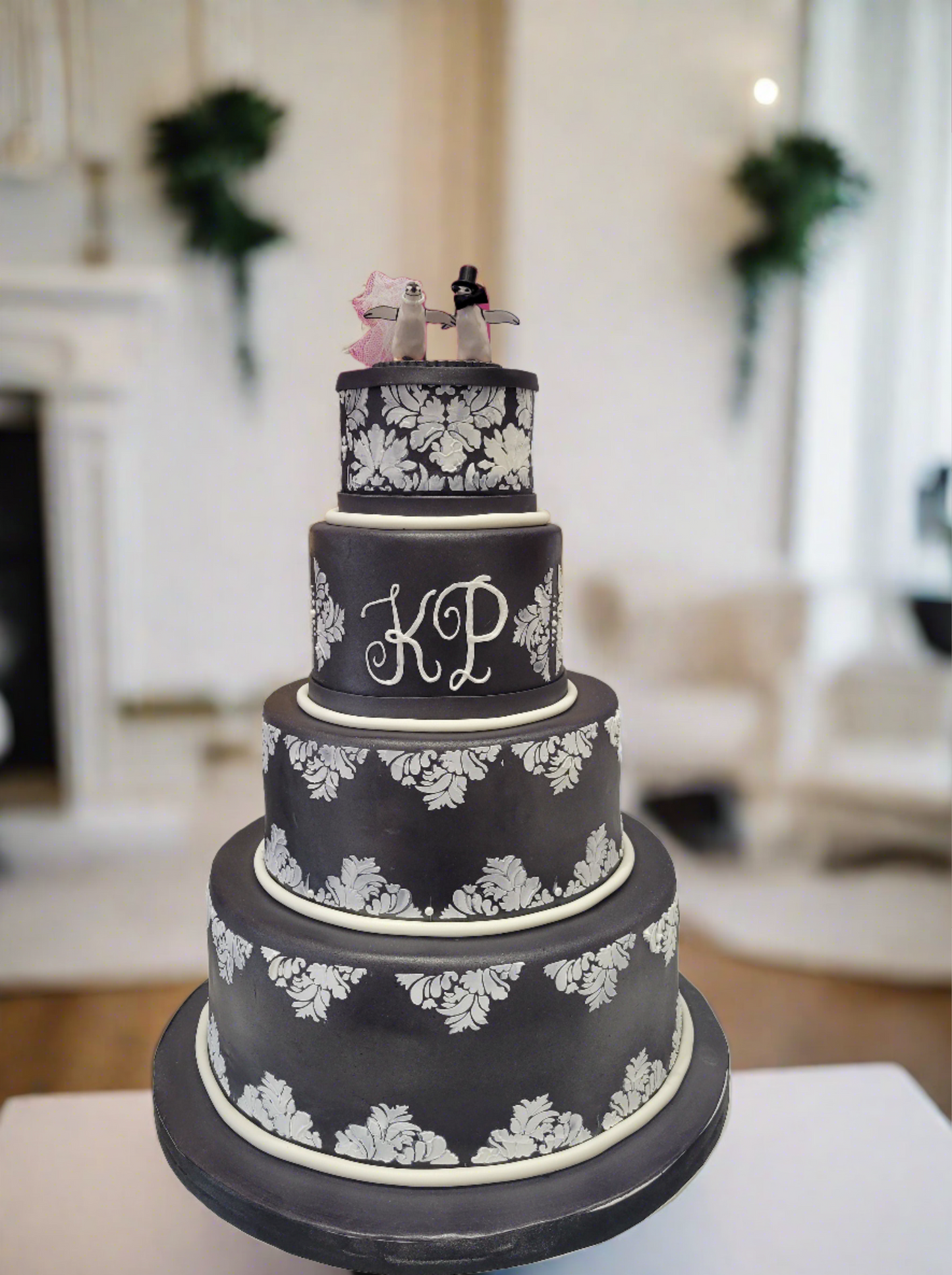 Black & White Wedding Cake