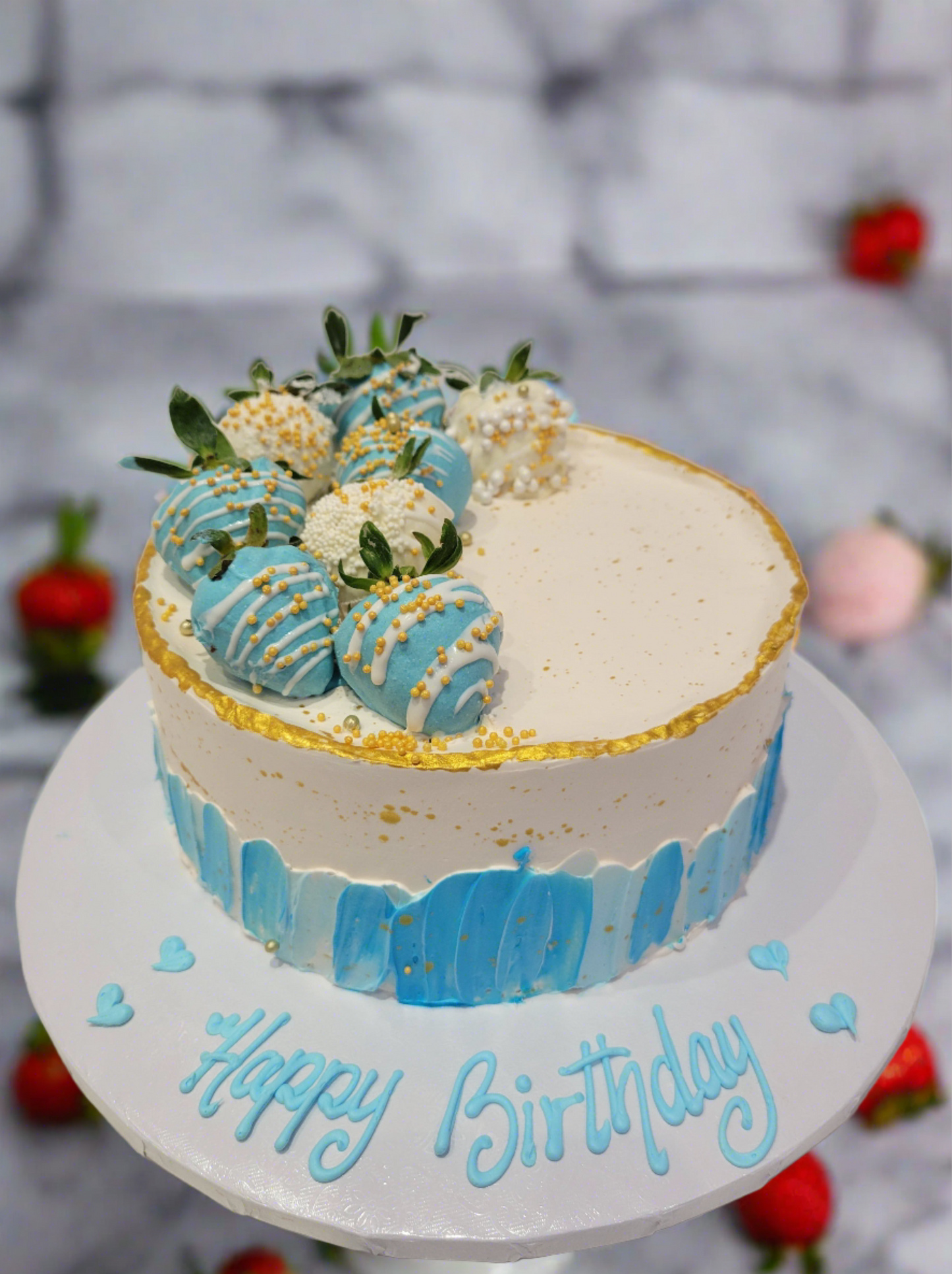 Blue Strawberry Cake