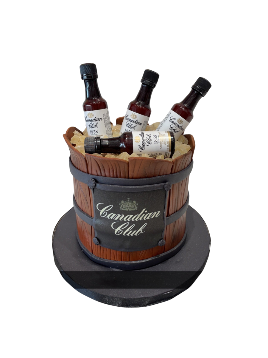 Canadian Club Bottle Fondant Cake