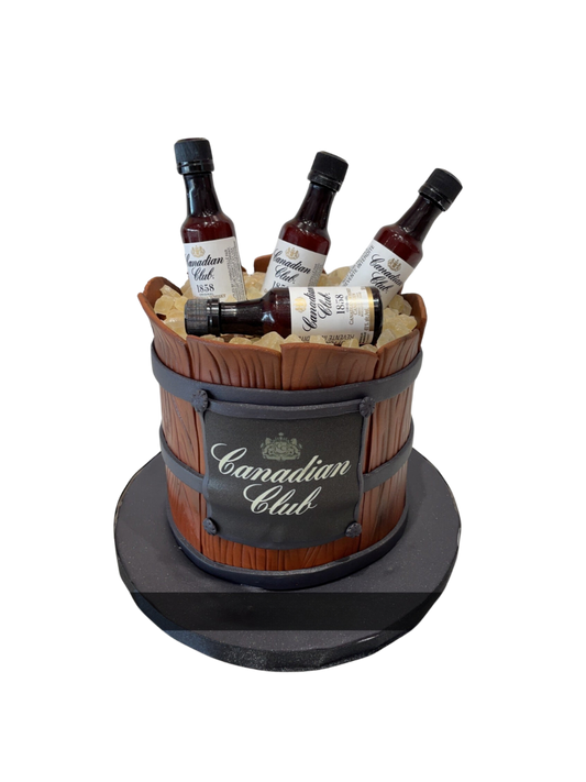 Canadian Club Bottle Fondant Cake