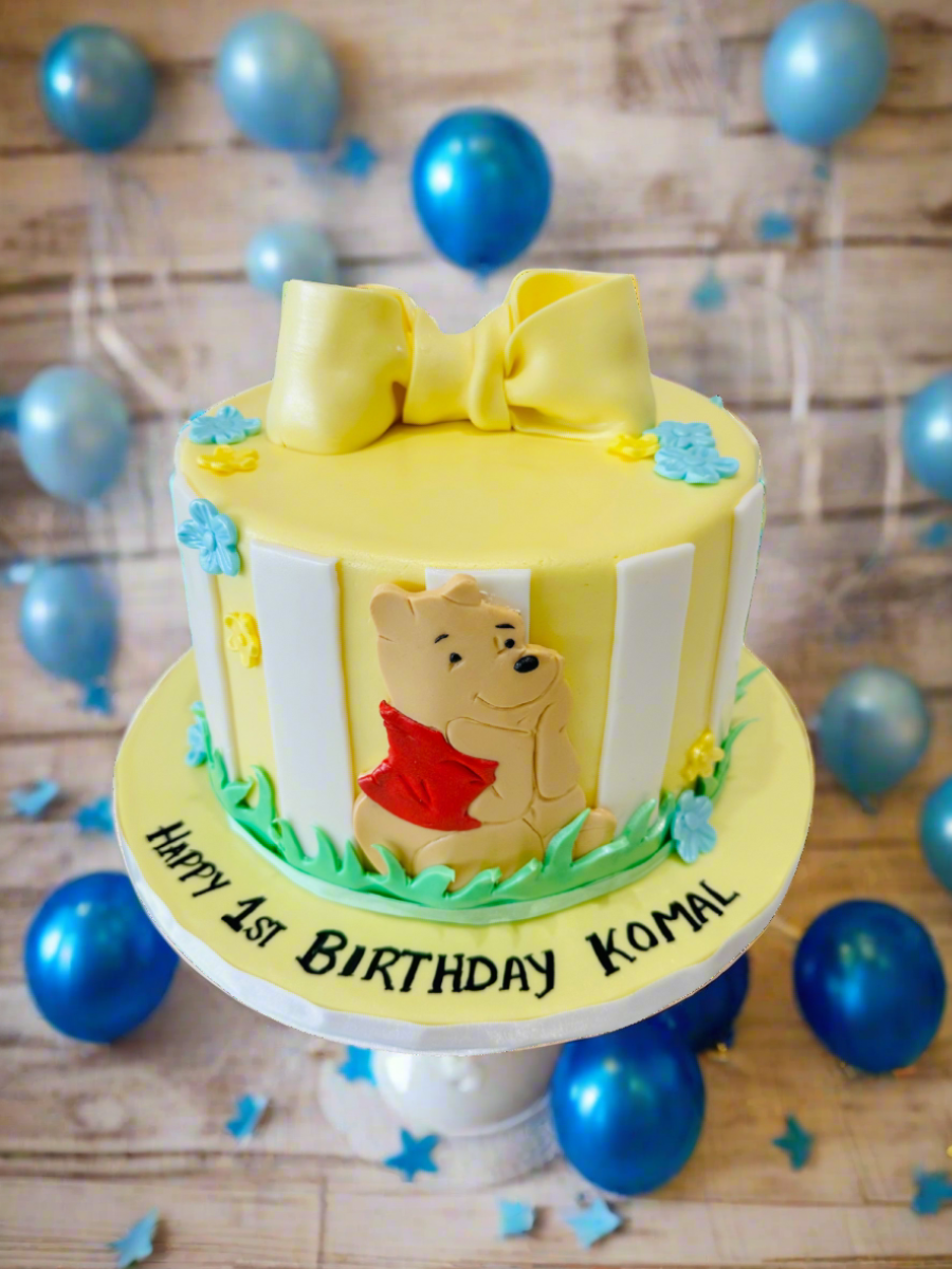 Pooh Theme Fondant Cake
