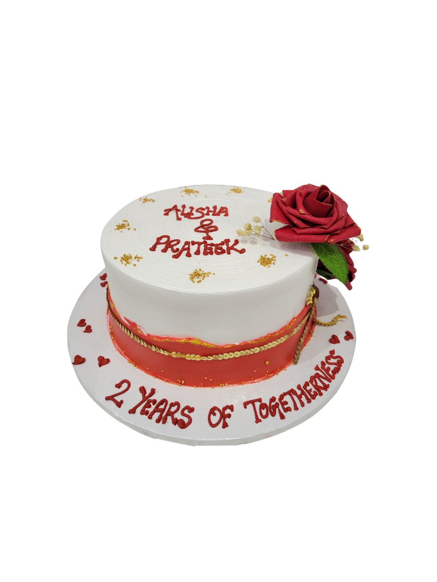 Red Rose Anniversary Cake