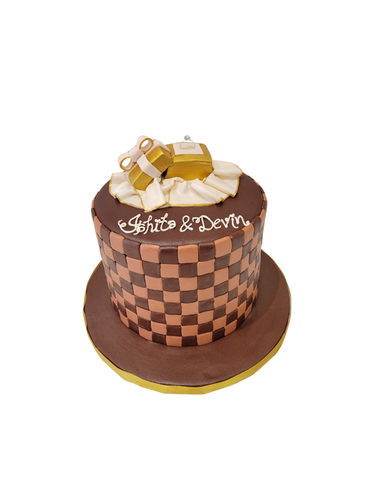 Ishita & Devin Engagement Fondant Cake