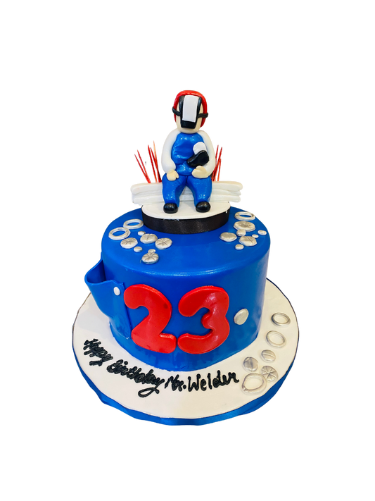 Mr. Welder Fondant Birthday Cake