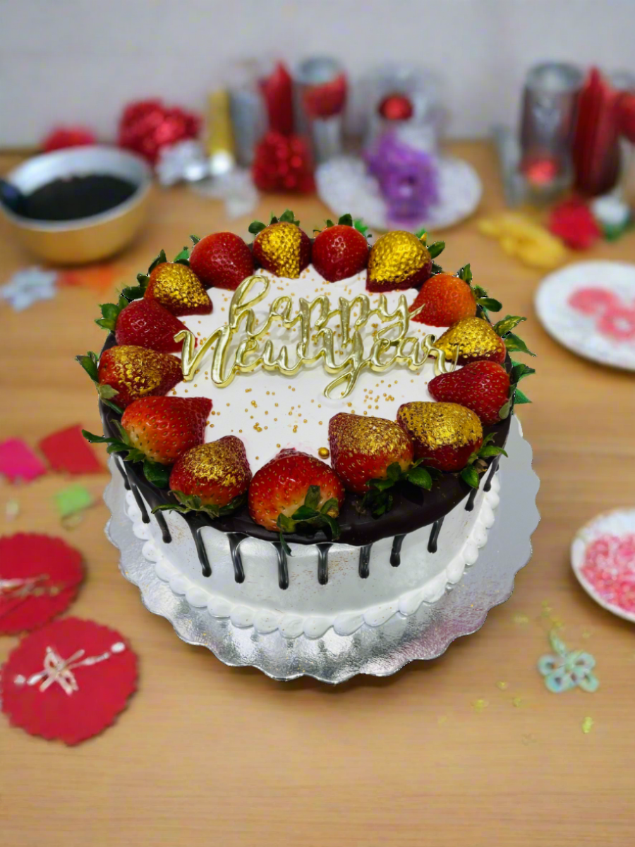 Strawberry Choco New Year Cake