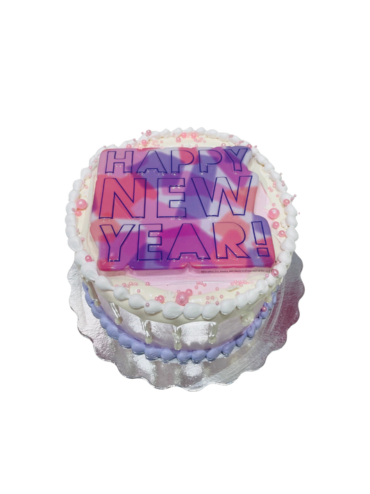 Pastel Pink Purple New Year Cake