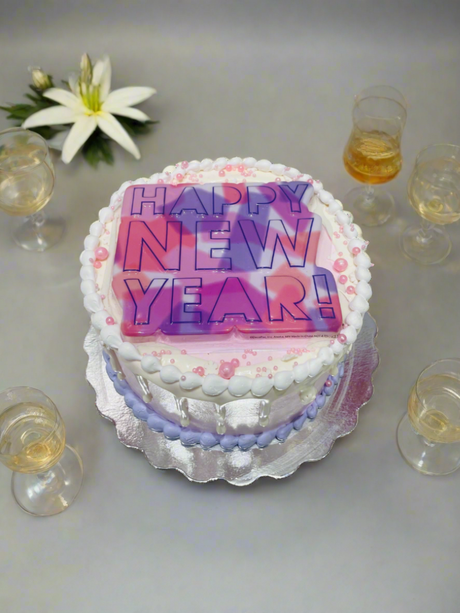 Pastel Pink Purple New Year Cake