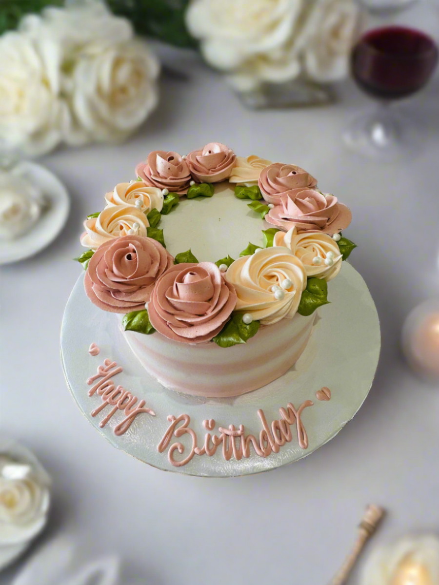 Rosegold Floral Cake