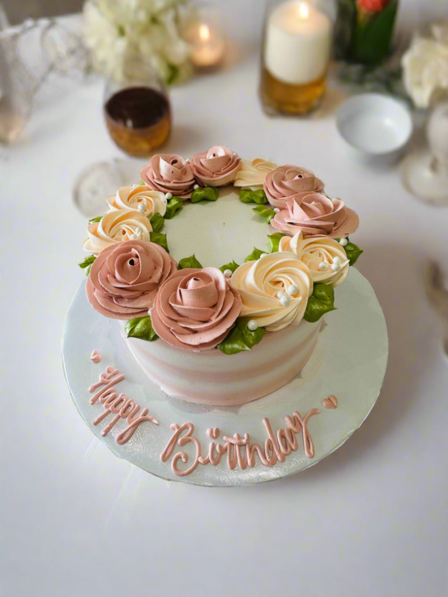 Rosegold Floral Cake