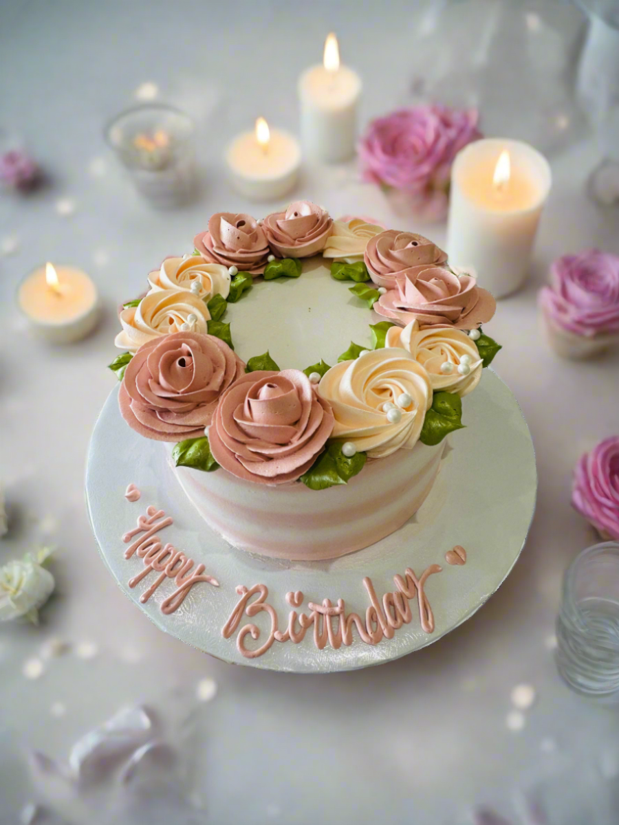 Rosegold Floral Cake