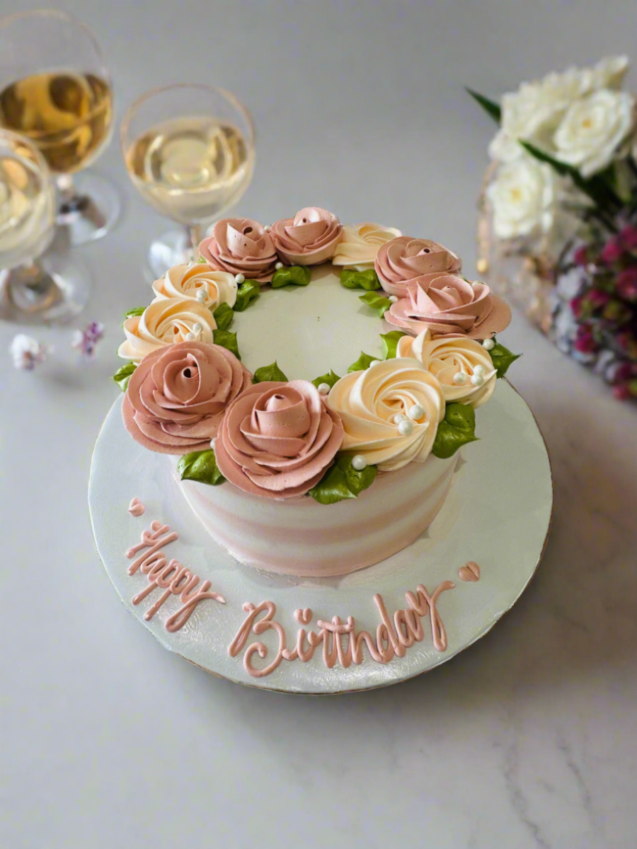 Rosegold Floral Cake