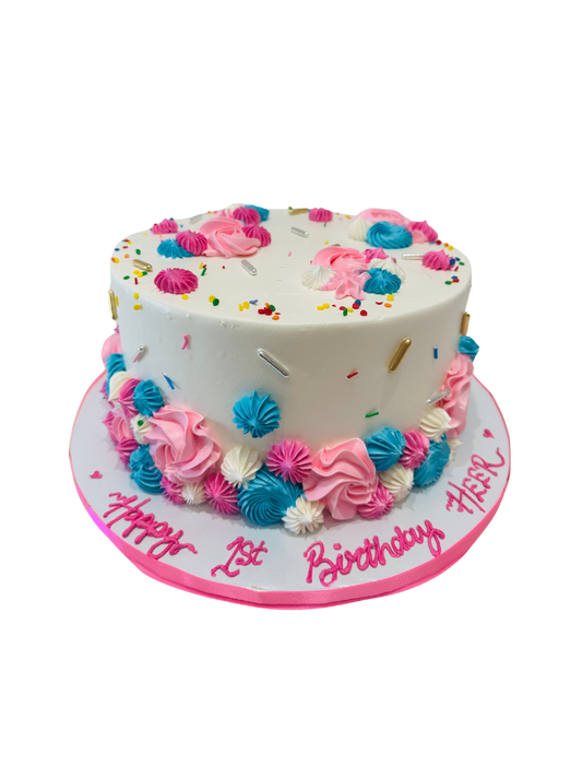 Heer Pink & Blue Cake