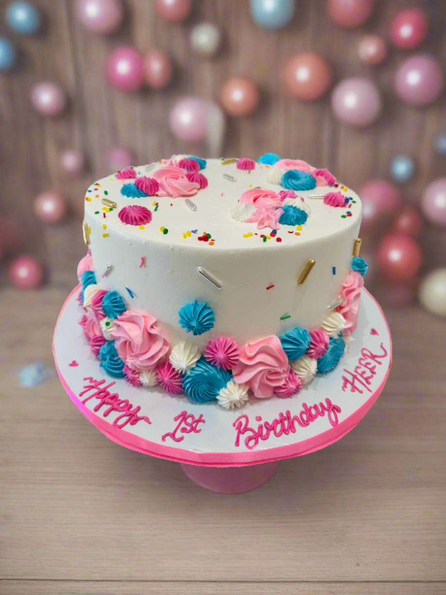 Heer Pink & Blue Cake