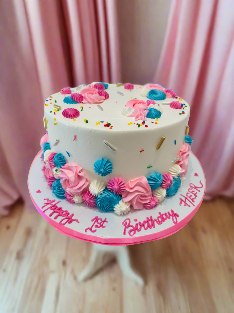 Heer Pink & Blue Cake