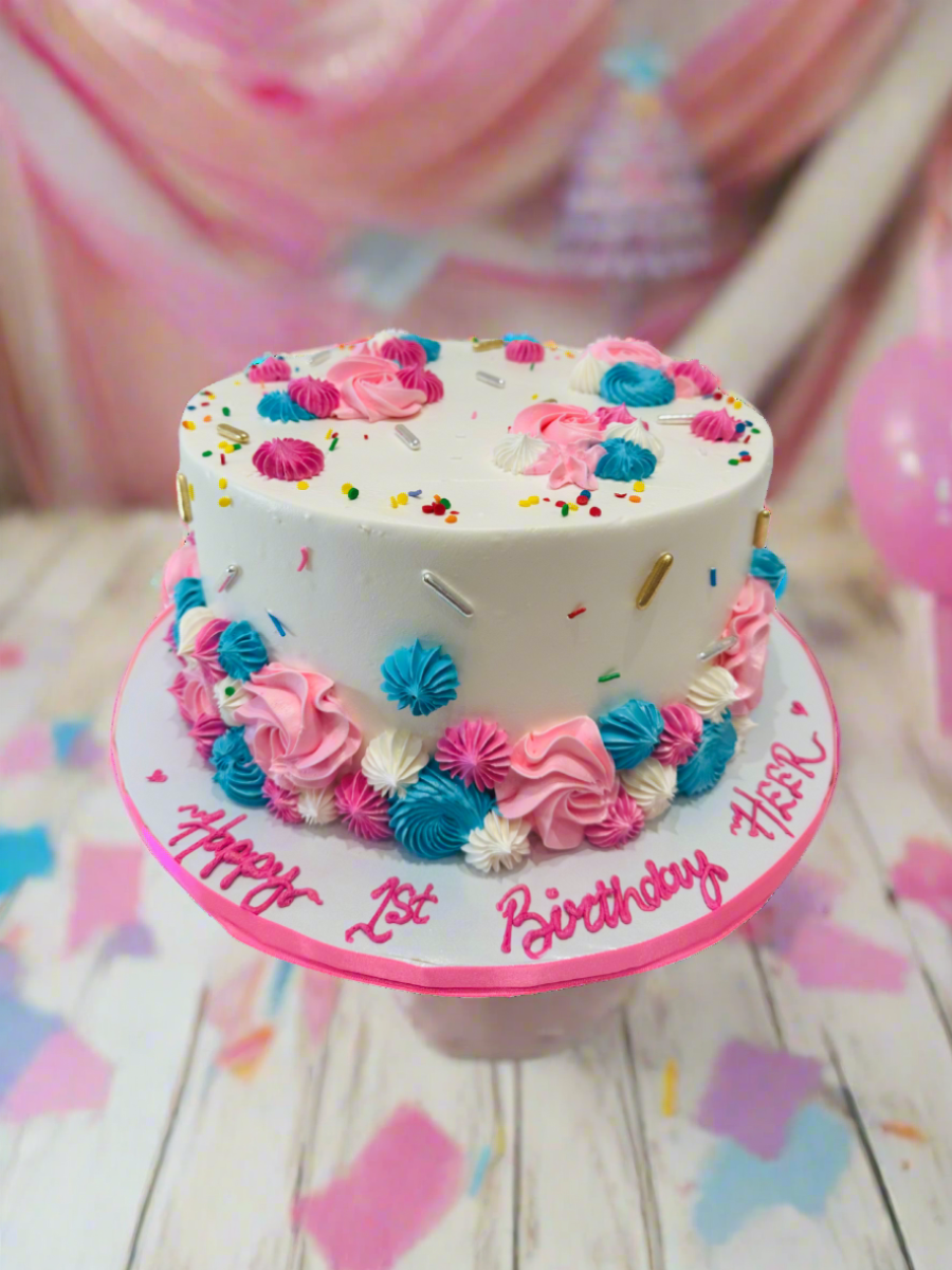 Heer Pink & Blue Cake