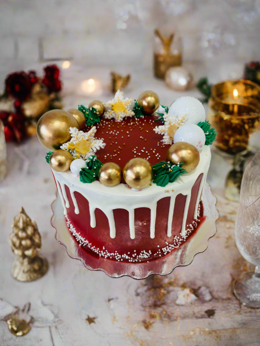 Snow Flakes Christmas Cake