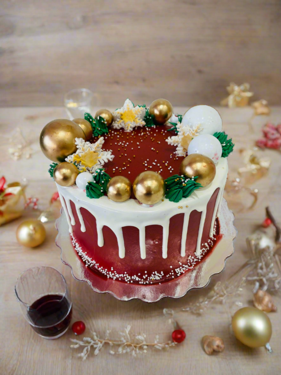 Snow Flakes Christmas Cake