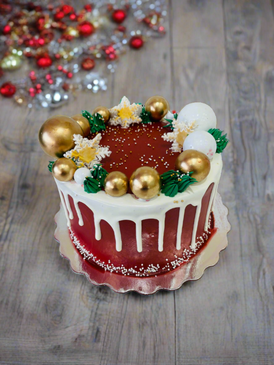 Snow Flakes Christmas Cake