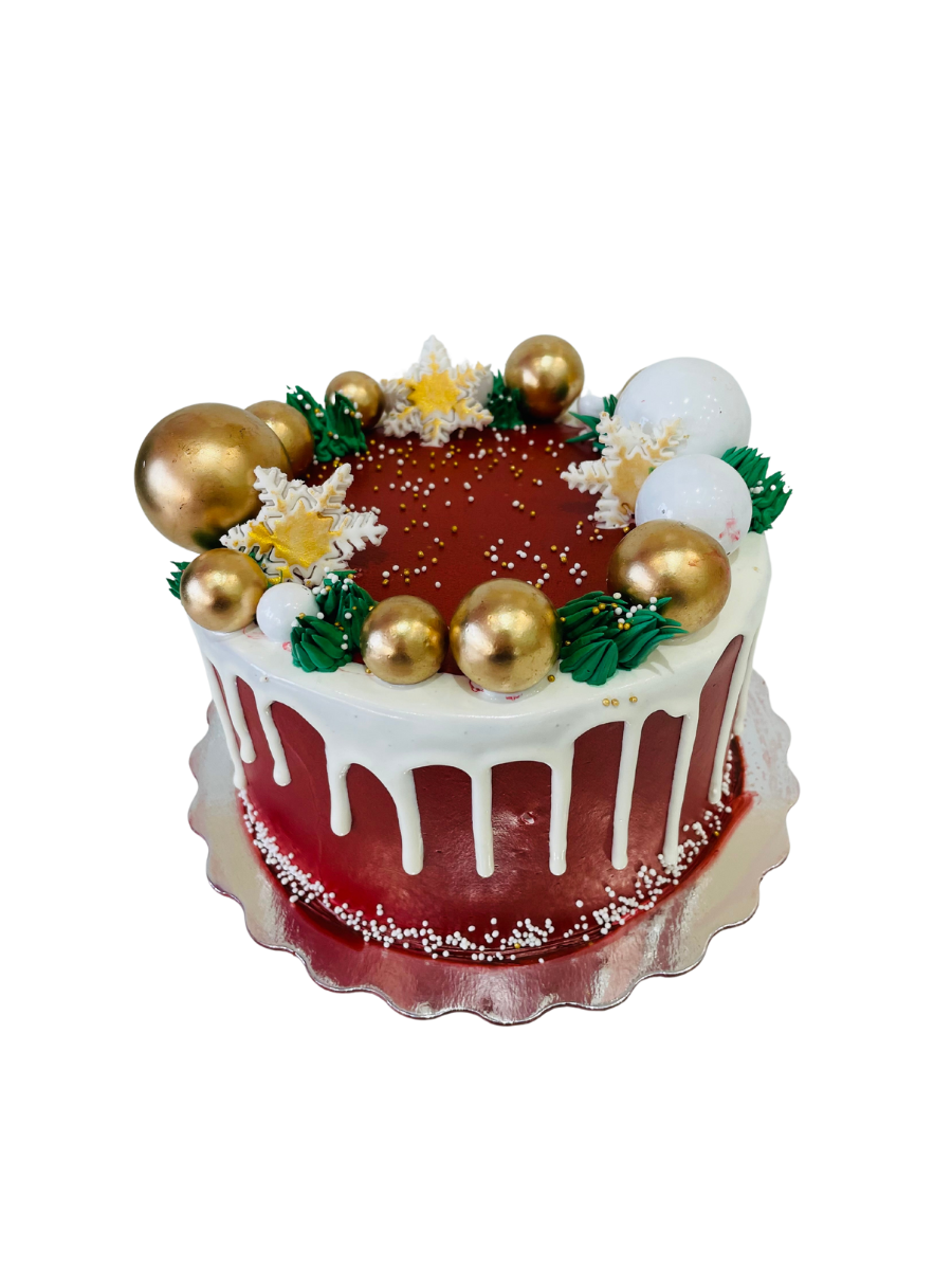 Snow Flakes Christmas Cake
