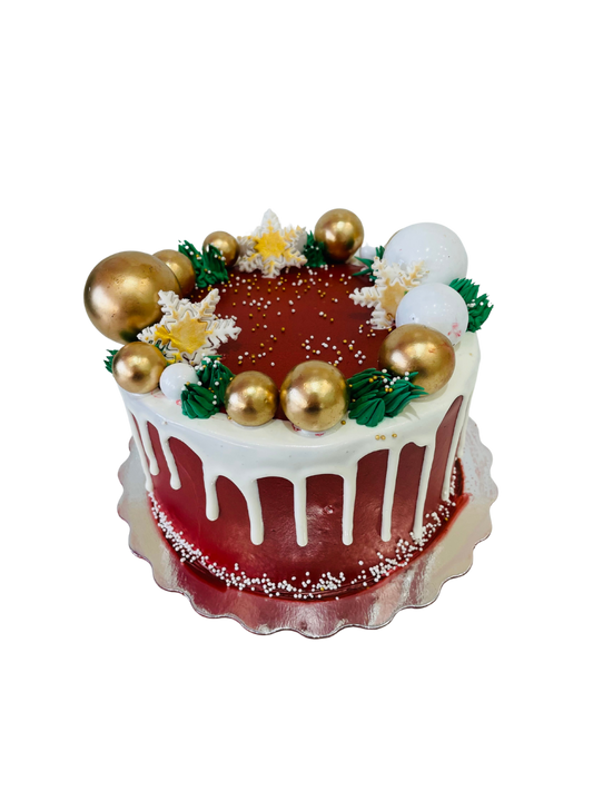 Snow Flakes Christmas Cake