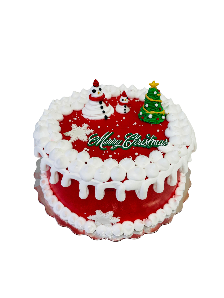 Cream Snowman Christmas Cake