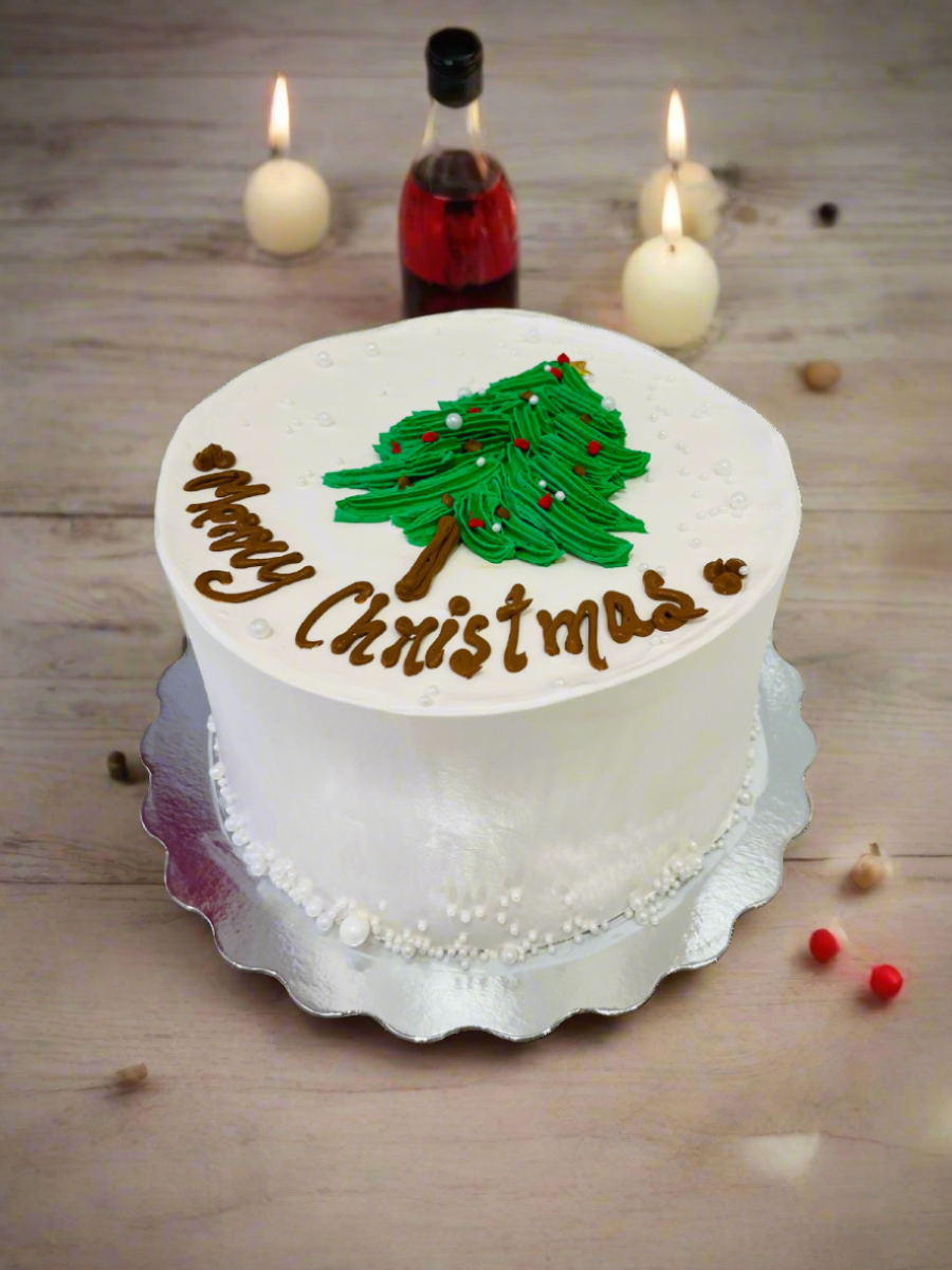 Christmas Tree Cream Cake
