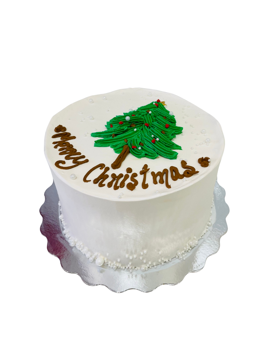 Christmas Tree Cream Cake