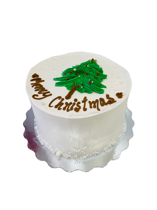 Christmas Tree Cream Cake