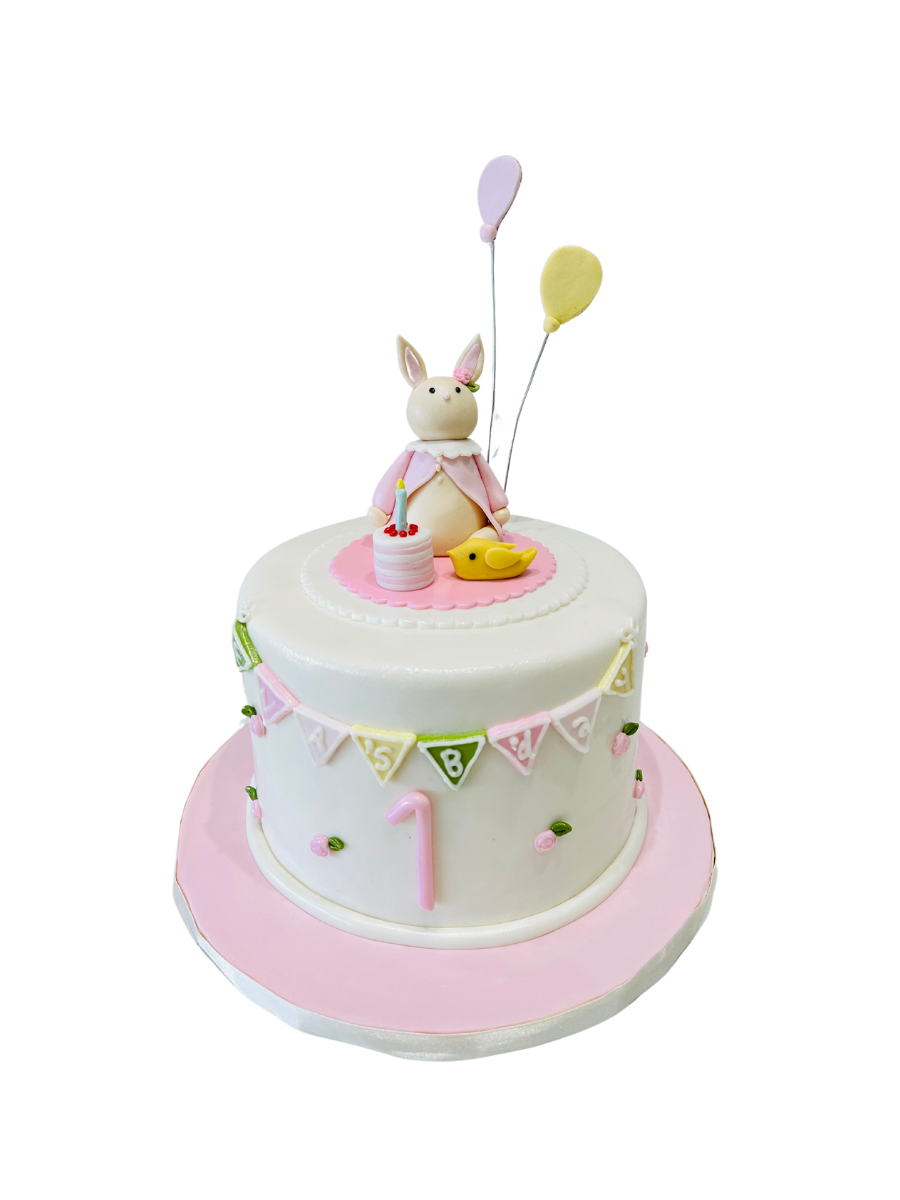 Bunny Birthday Fondant Cake