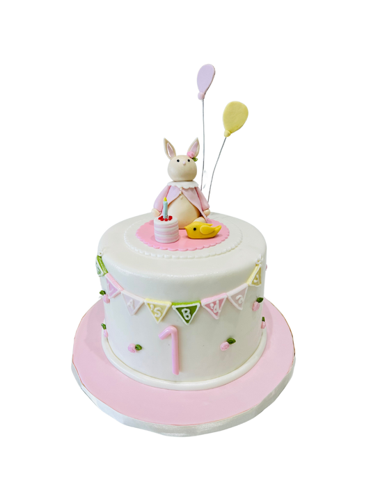 Bunny Birthday Fondant Cake