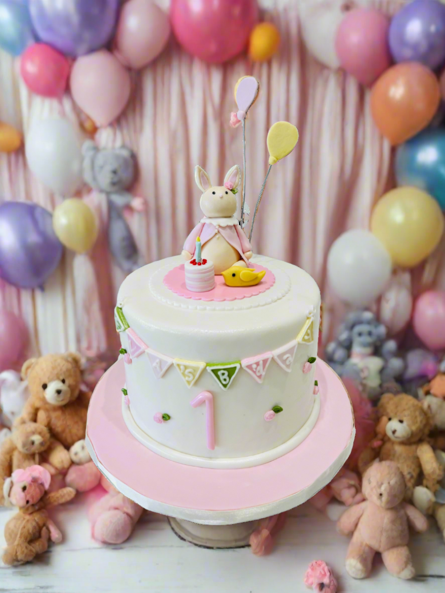 Bunny Birthday Fondant Cake